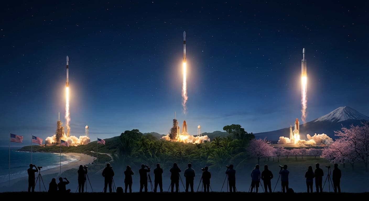 Assister à un lancement spatial : Guide par pays (USA, Guyane, Japon)